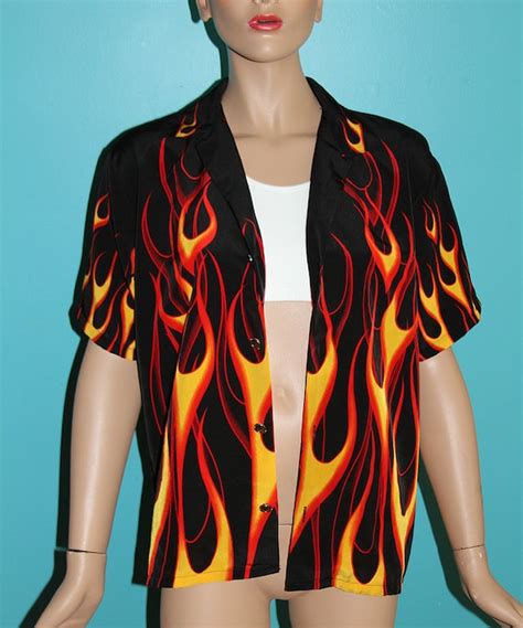 flame button down